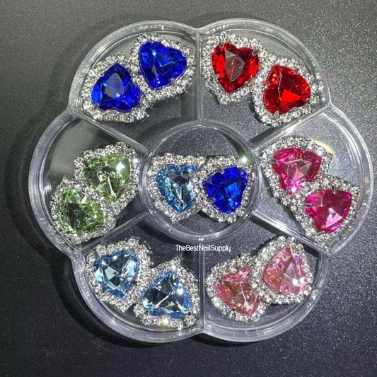 14pcs Heart Crystal Rhinestone (6 Colors)