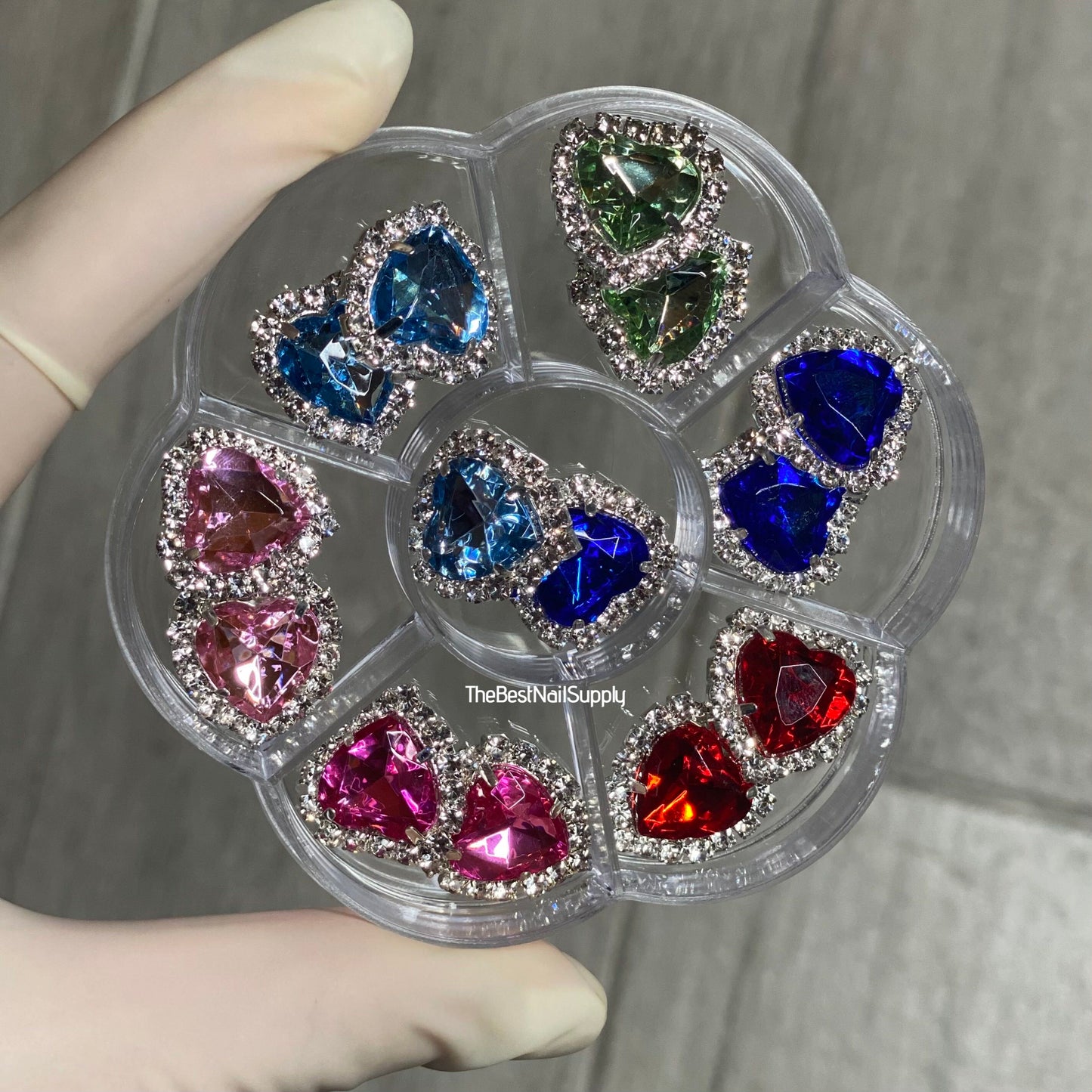 14pcs Heart Crystal Rhinestone (6 Colors)