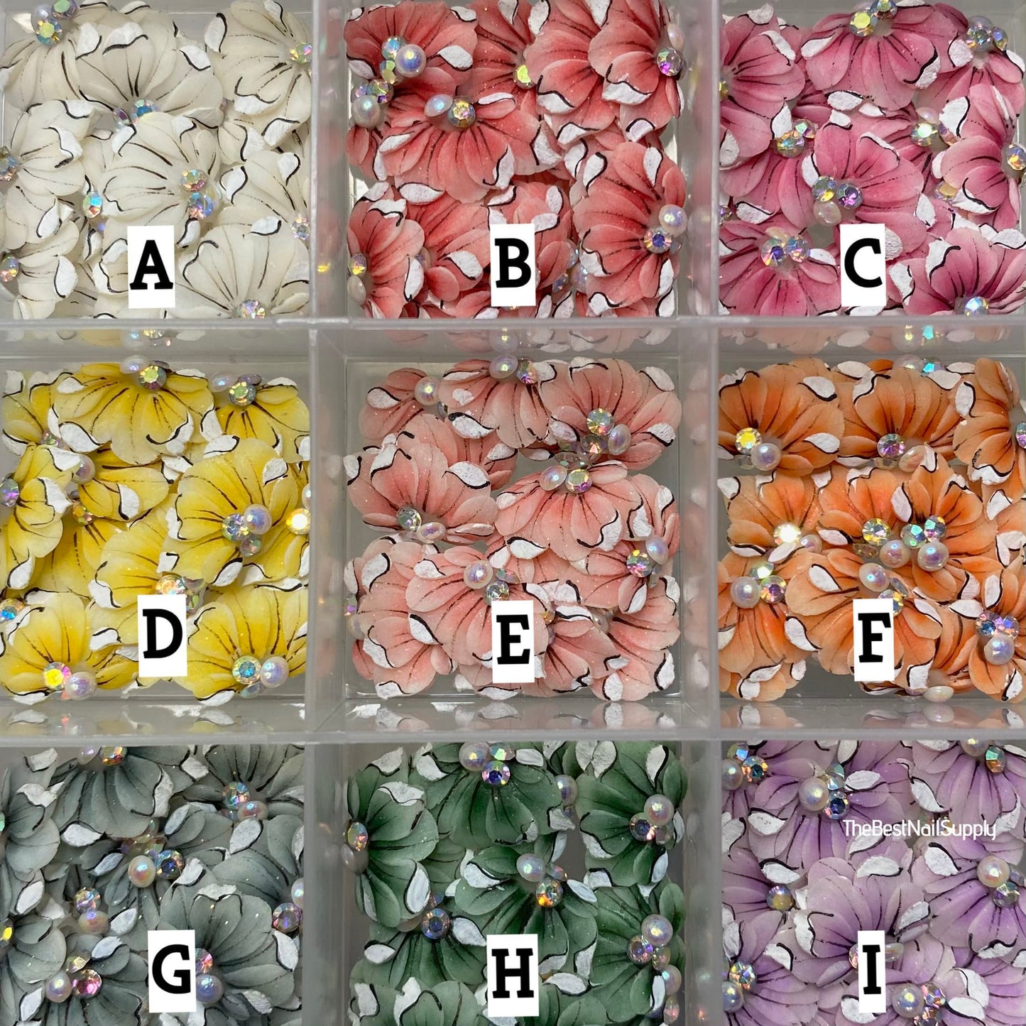 3D Acrylic Flowers 9 Colors (Style 94)