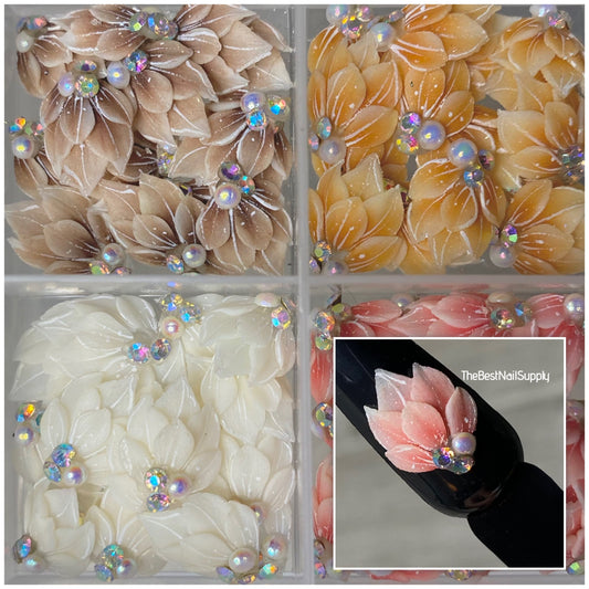 3D Acrylic Flowers 4 Colors (Style 95)