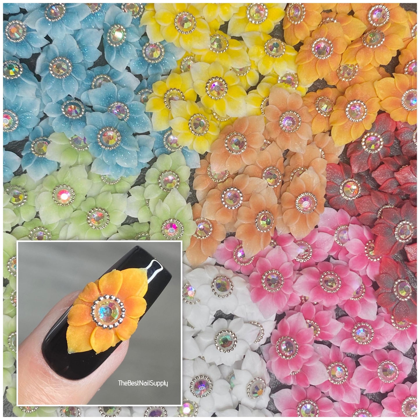 3D Acrylic Flowers 8 Colors (Style 67)