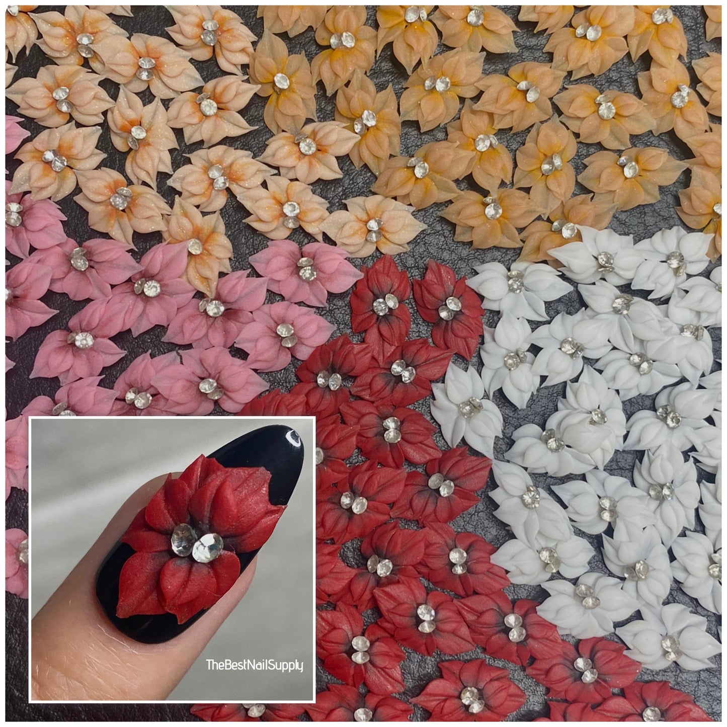 3D Acrylic Flowers 5 Colors (Style 72)