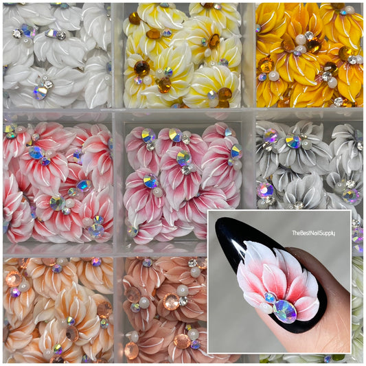 3D Acrylic Flowers 9 Colors (Style 4)