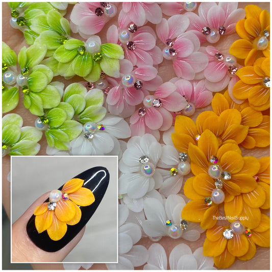 3D Acrylic Flowers 4 Colors (Style 16)