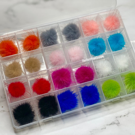 24pcs Mixed Magnetic Pom Pom (12 Colors)