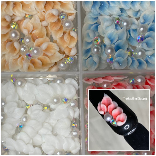 3D Acrylic Flowers 4 Colors (Style 87)