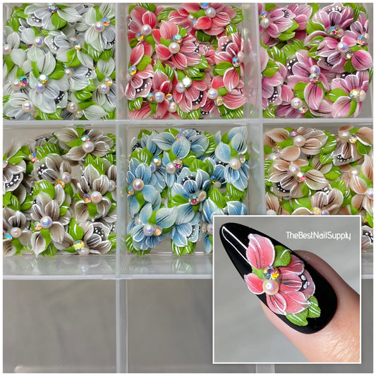 3D Acrylic Flowers 6 Colors (Style 8)