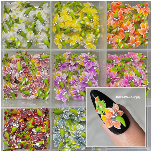 3D Acrylic Flowers 8 Colors (Style 2)