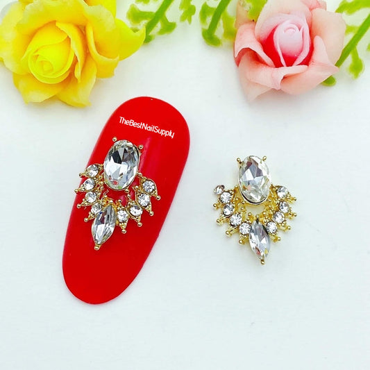 2pcs/4pcs Gold Nail Charm (Rhinestone)