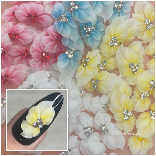 3D Acrylic Flowers 4 Colors (Style 21)